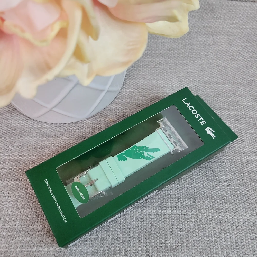 Lacoste Apple Watch Strap (38/40mm) Crocodile Print Silicone